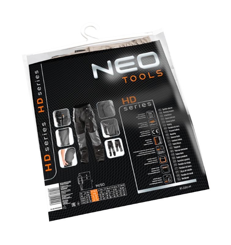Neo tools werkbroek 2 in 1 m 50 oxford bescherming 35% katoen-65% polyester 267 gr m2 ce-en340