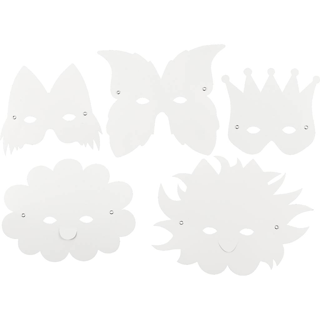 Creativ Company - Creativ Company Https://www.cchobby.nl/fantasiemaskers-inclusief-elastiek-h-15-20-cm-230-gr-wit-5-stuk-1-doos