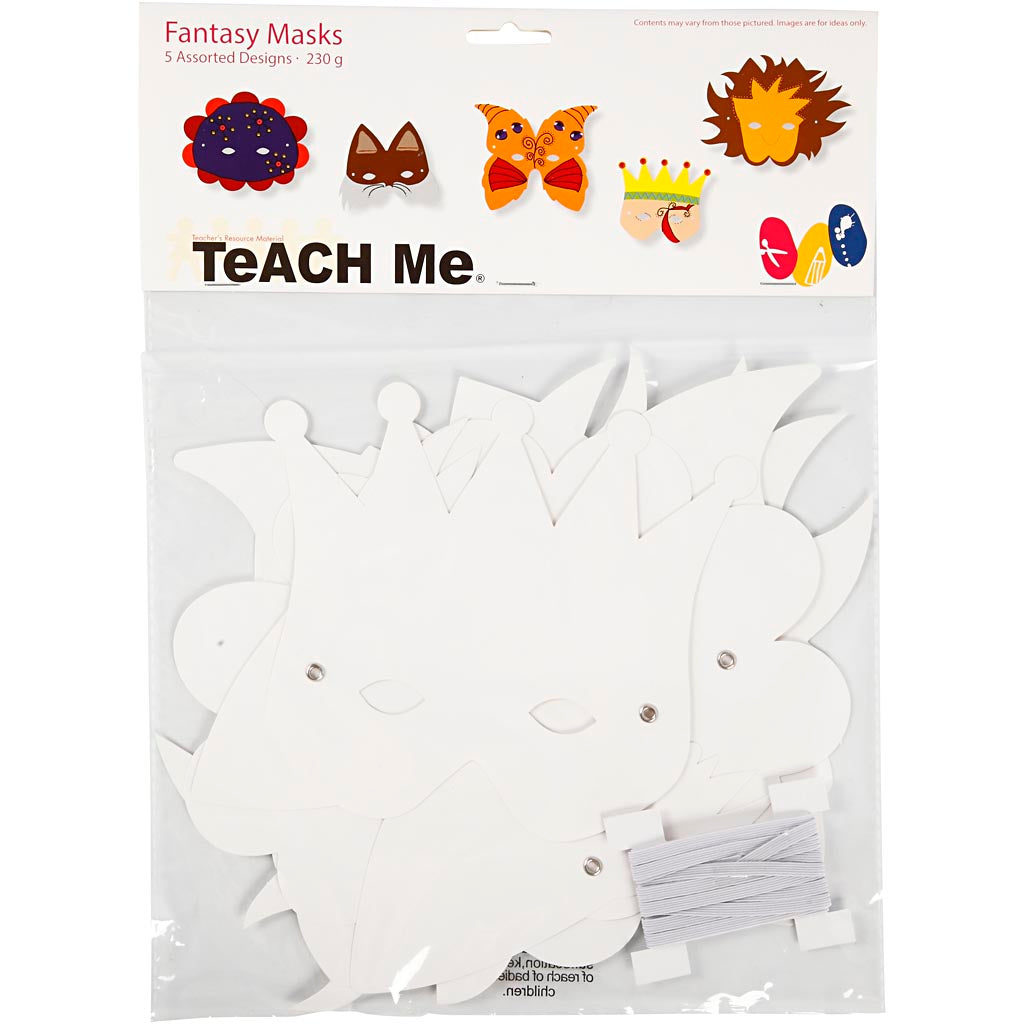 Creativ Company - Creativ Company Https://www.cchobby.nl/fantasiemaskers-inclusief-elastiek-h-15-20-cm-230-gr-wit-5-stuk-1-doos