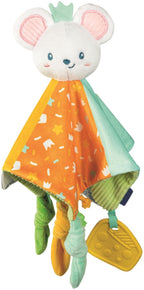 Clementoni - knuffeldoekje muis soft cuddles - knuffeldoek met strikjes - wasbaar kraamcadeau jongen of meisje - baby comforter vanaf 0 maanden