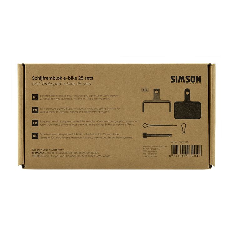 Simson - schijfremblok e-bike (25st)