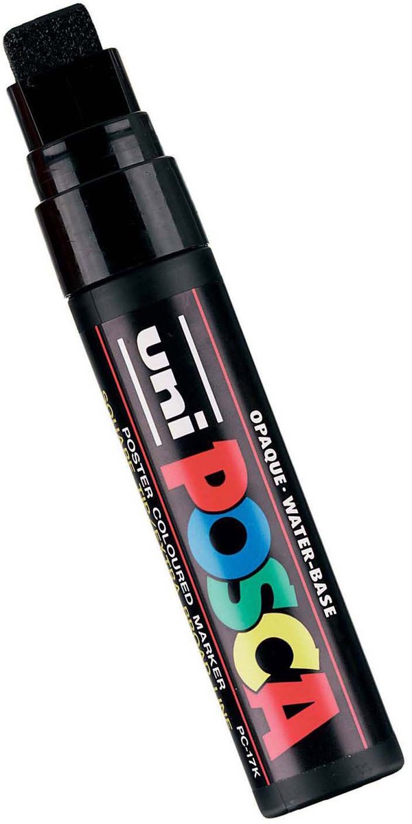 Posca - Posca Uni verfmarker 17k zwart - blokpunt 15mm