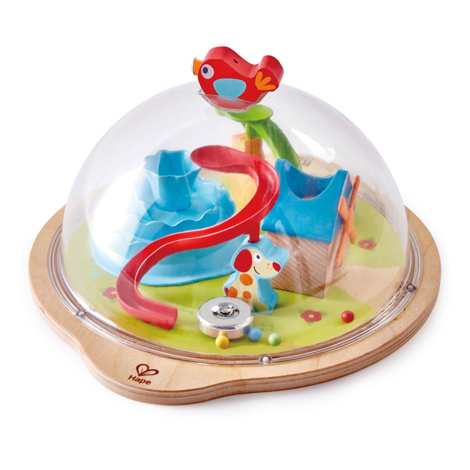 Hape bol met magnetisch doolhof sunney valley dome