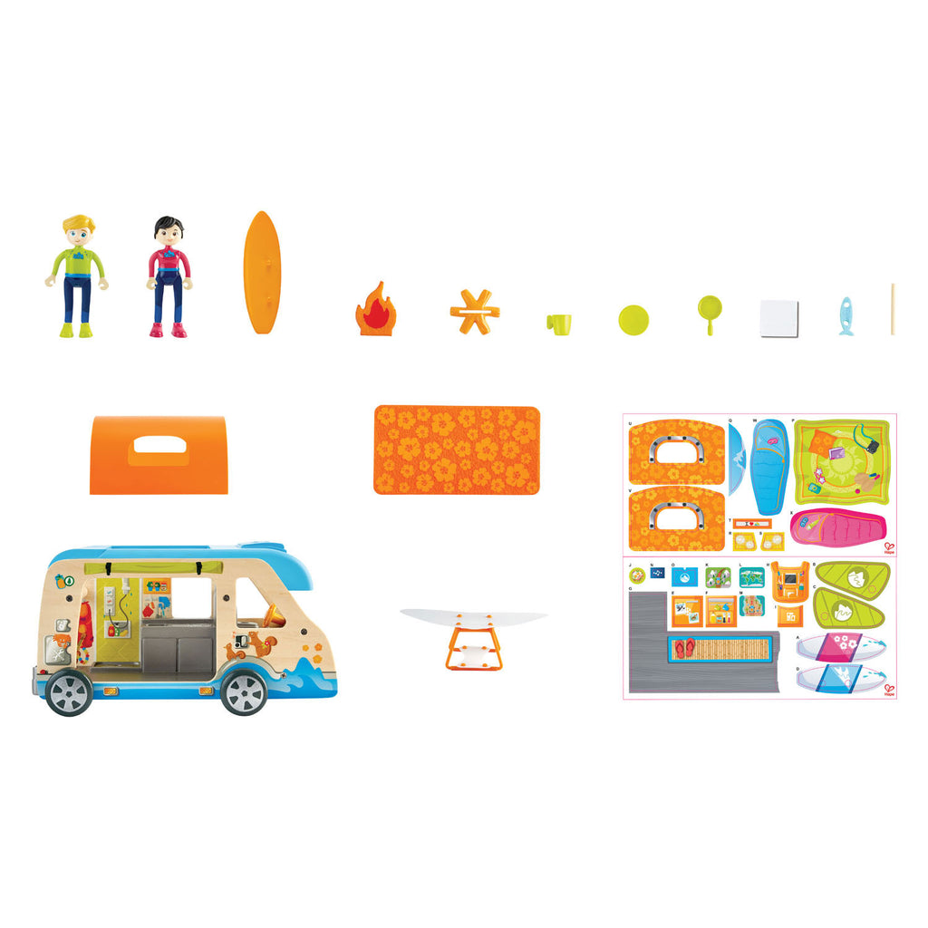 Hape - Hape houten avonturenbus poppenhuis