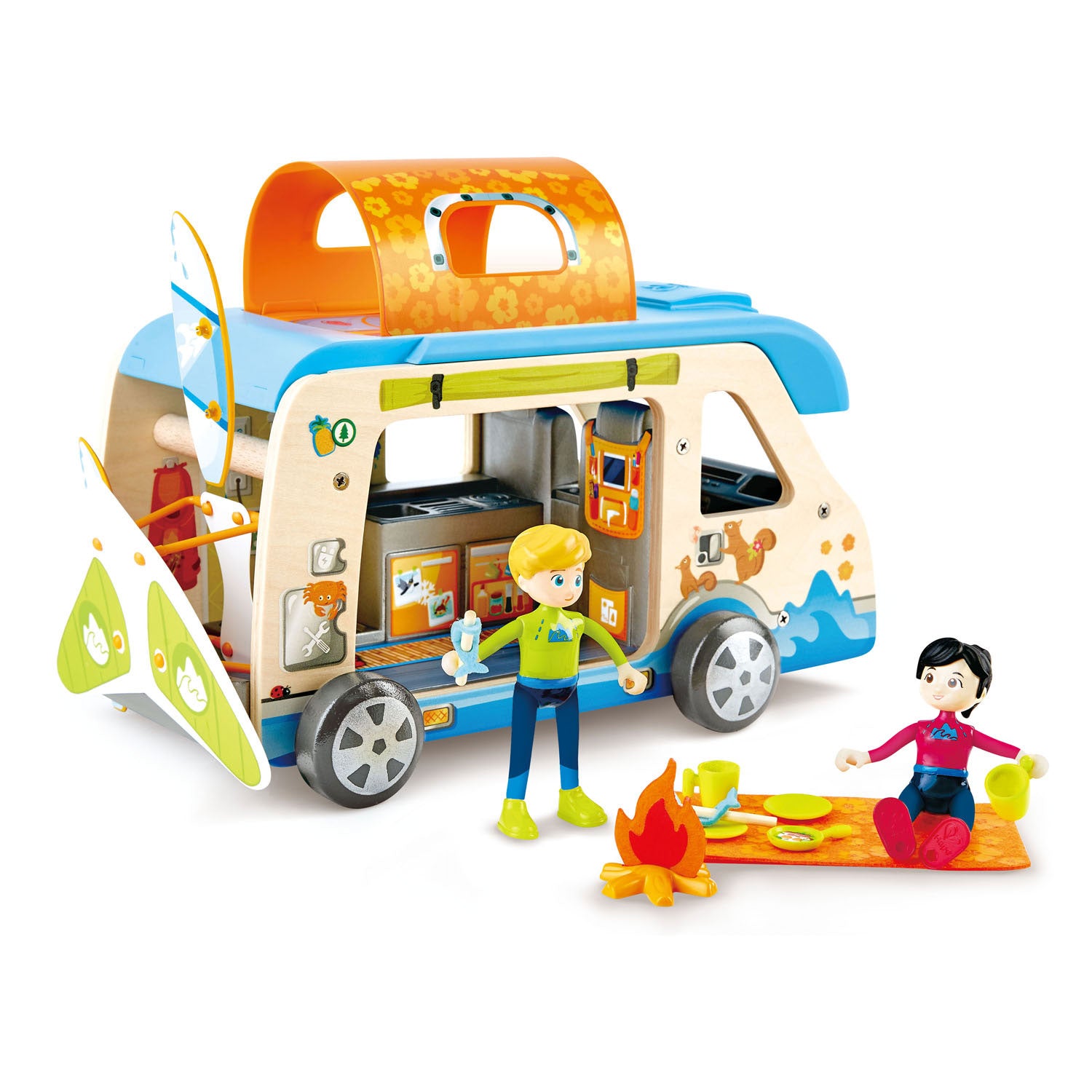 Hape - Hape houten avonturenbus poppenhuis