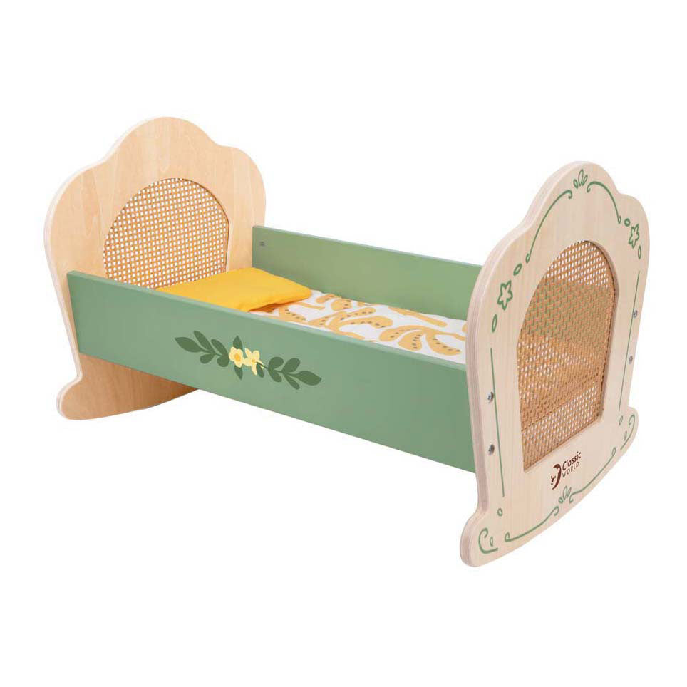 Classic world vintage houten poppenwieg
