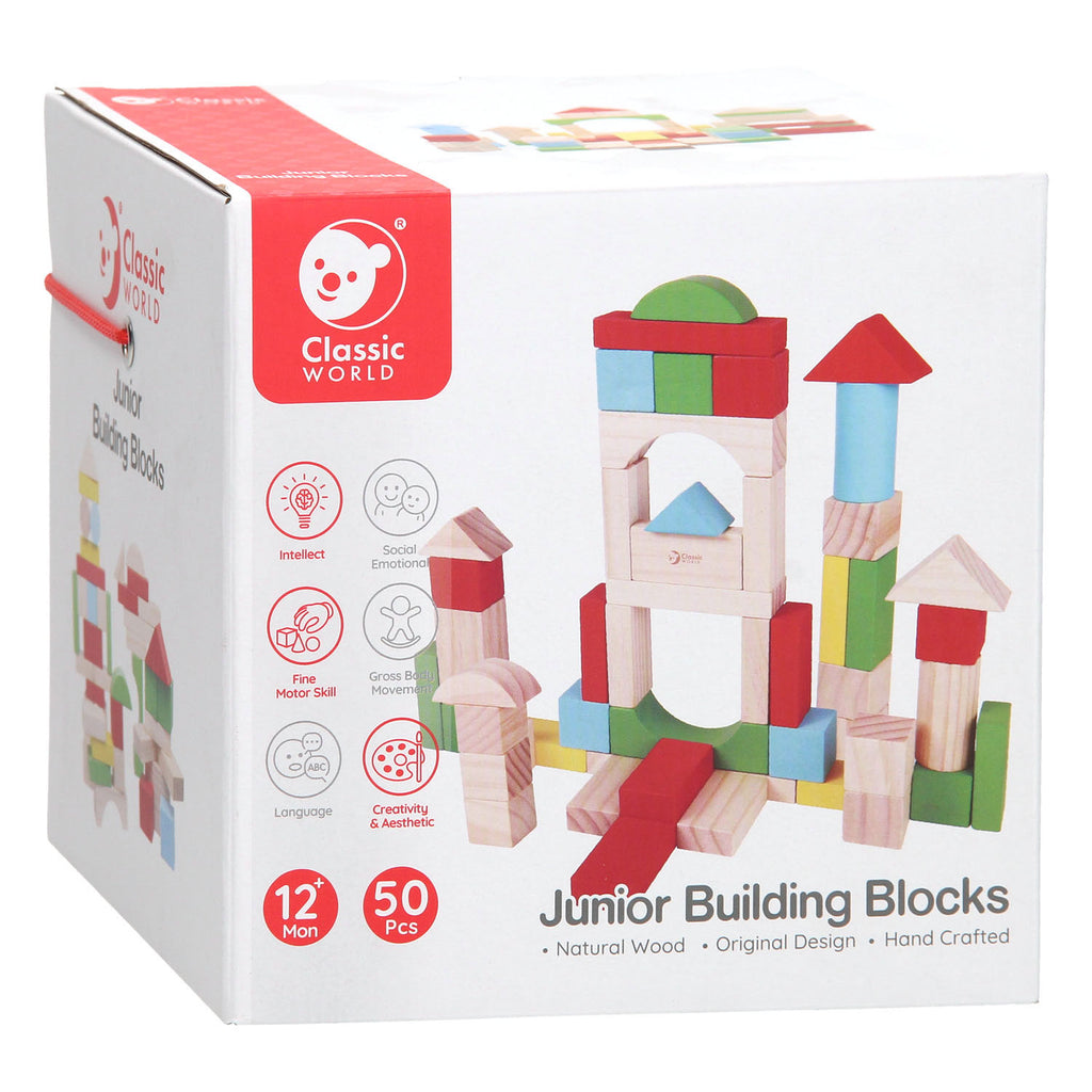 Classic world houten blokken junior, 50dlg.