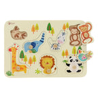 Classic world houten noppenpuzzel wilde dieren, 7st.
