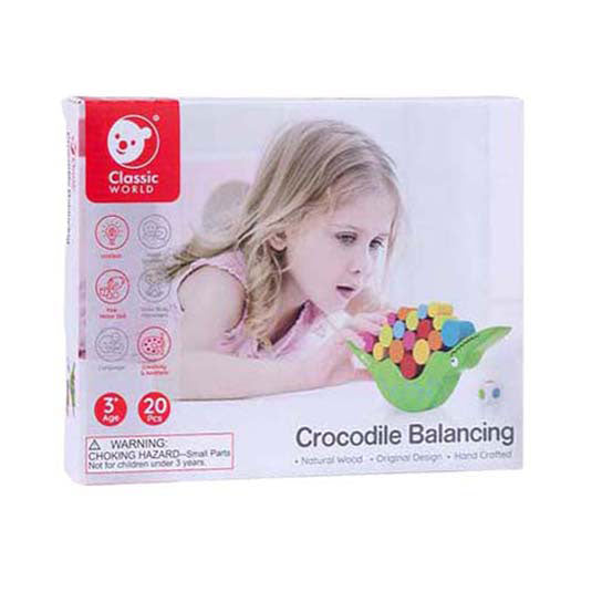 Classic World - houten balansspel krokodil 20dlg.