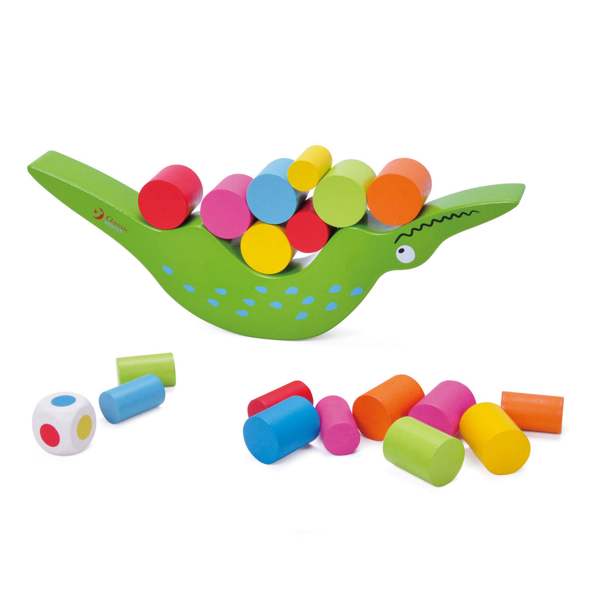Classic World - houten balansspel krokodil 20dlg.