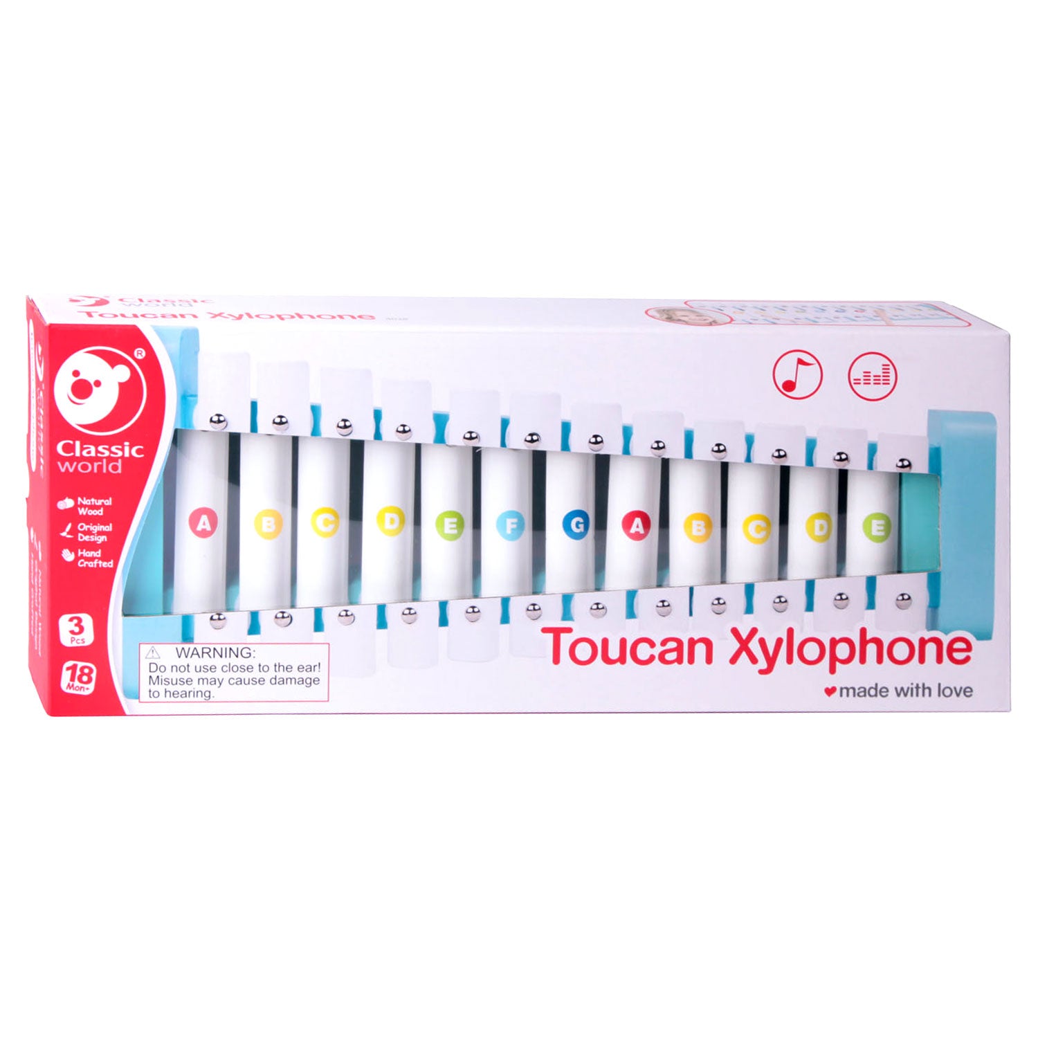 Classic world houten xylofoon toucan, 3dlg.