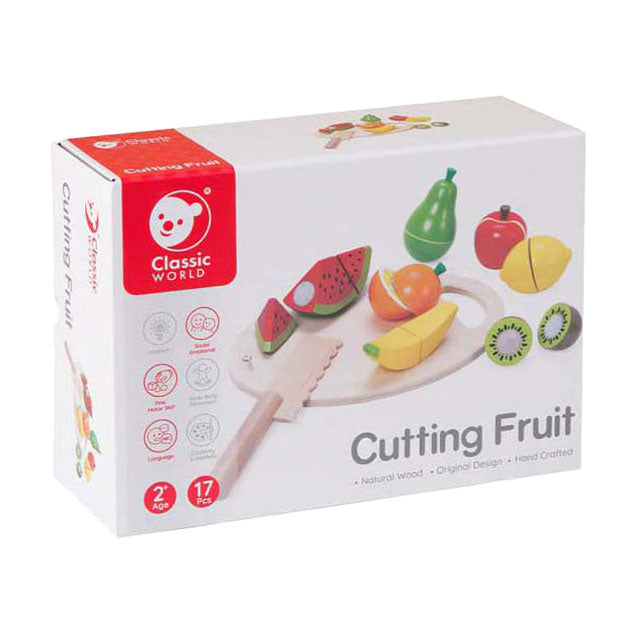 Classic World - houten snijfruit met snijplank 17dlg.
