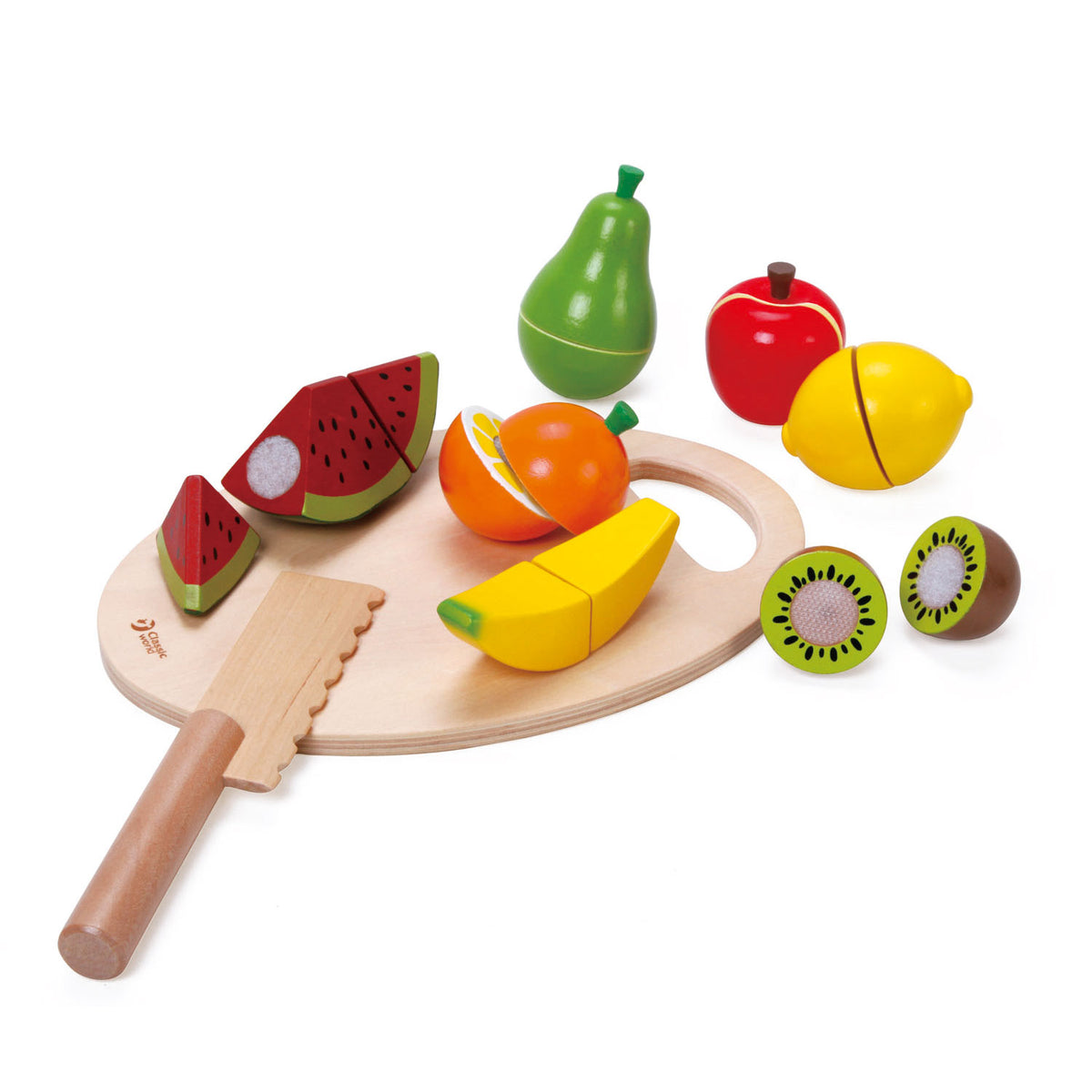 Classic World - houten snijfruit met snijplank 17dlg.