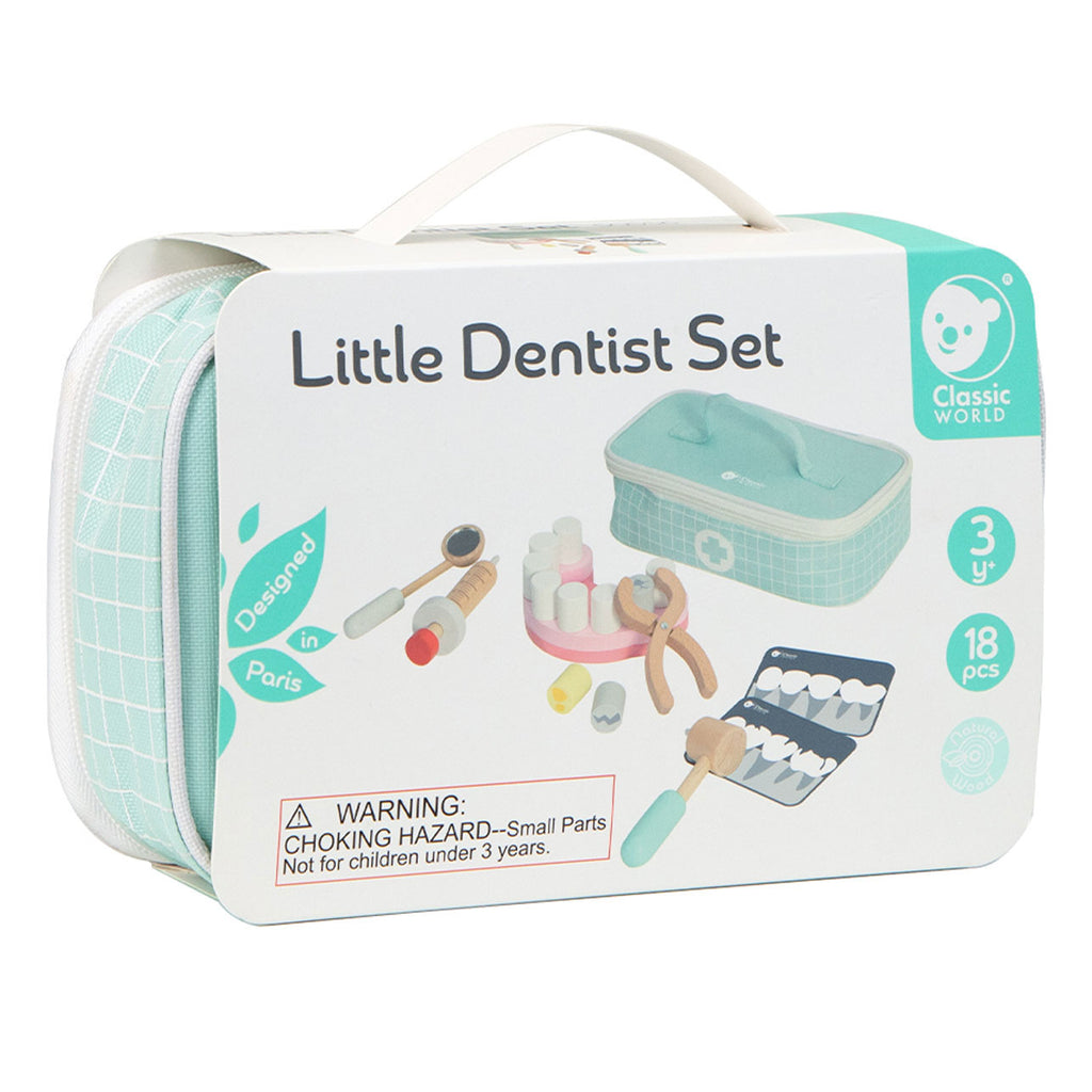 Classic World - kleine tandartsset dokterskoffer 18-delig.