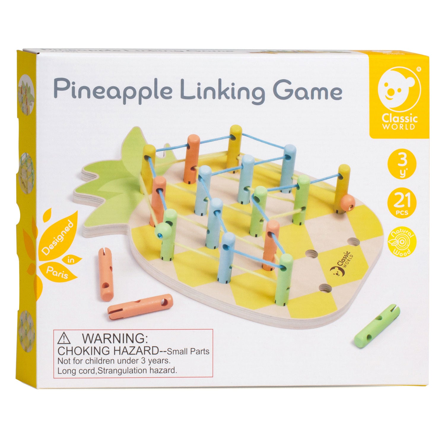 Classic World - houten ananas verbindingsspel 21dlg.