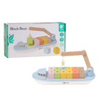 Classic World - houten blokkenboot met kraan 13dlg.