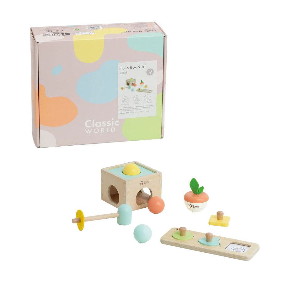 Classic World - houten speelgoed box baby 6-12 maanden educatief.