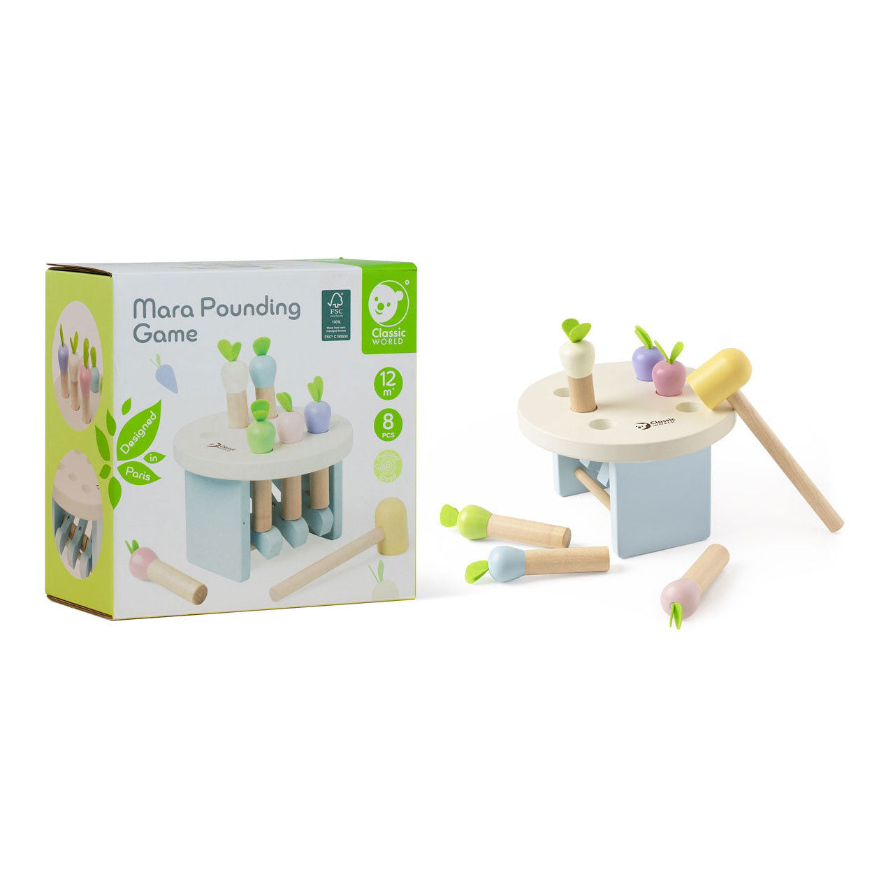 Classic world houten hamerbank educatief speelgoed - wortels slaan.