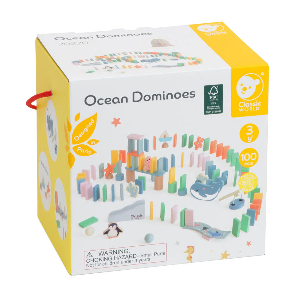 Classic World - houten domino oceaan - educatief speelgoed met 100 stenen.