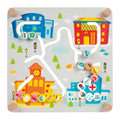 Classic world houten bord sorteerspel 2in1 stad en afval scheiden