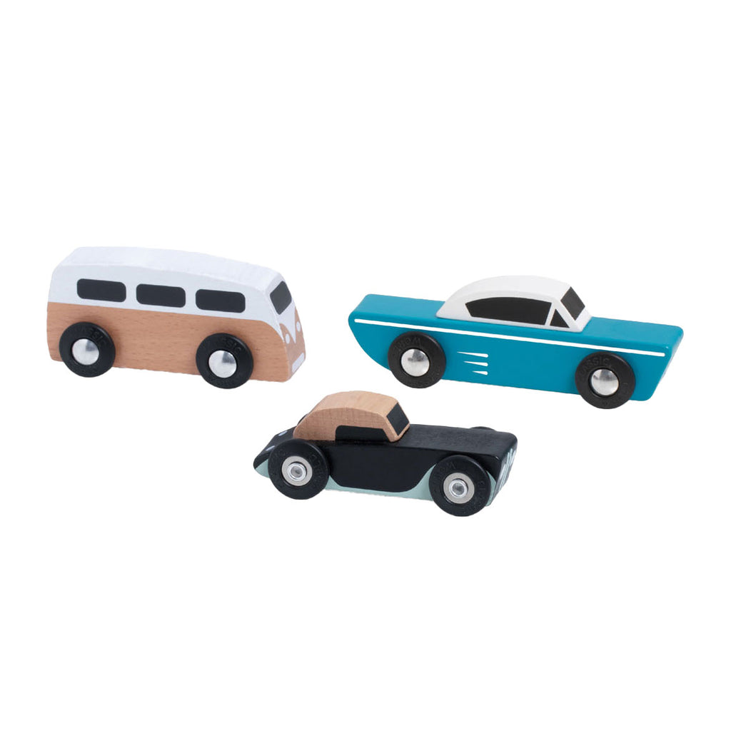 Classic World - houten tour auto's set 3st.