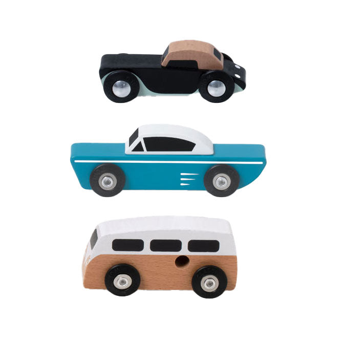 Classic World - houten tour auto's set 3st.