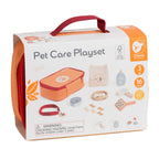 Classic World - houten dieren verzorgen speelset - rollenspel speelgoed tas