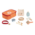 Classic World - houten dieren verzorgen speelset - rollenspel speelgoed tas
