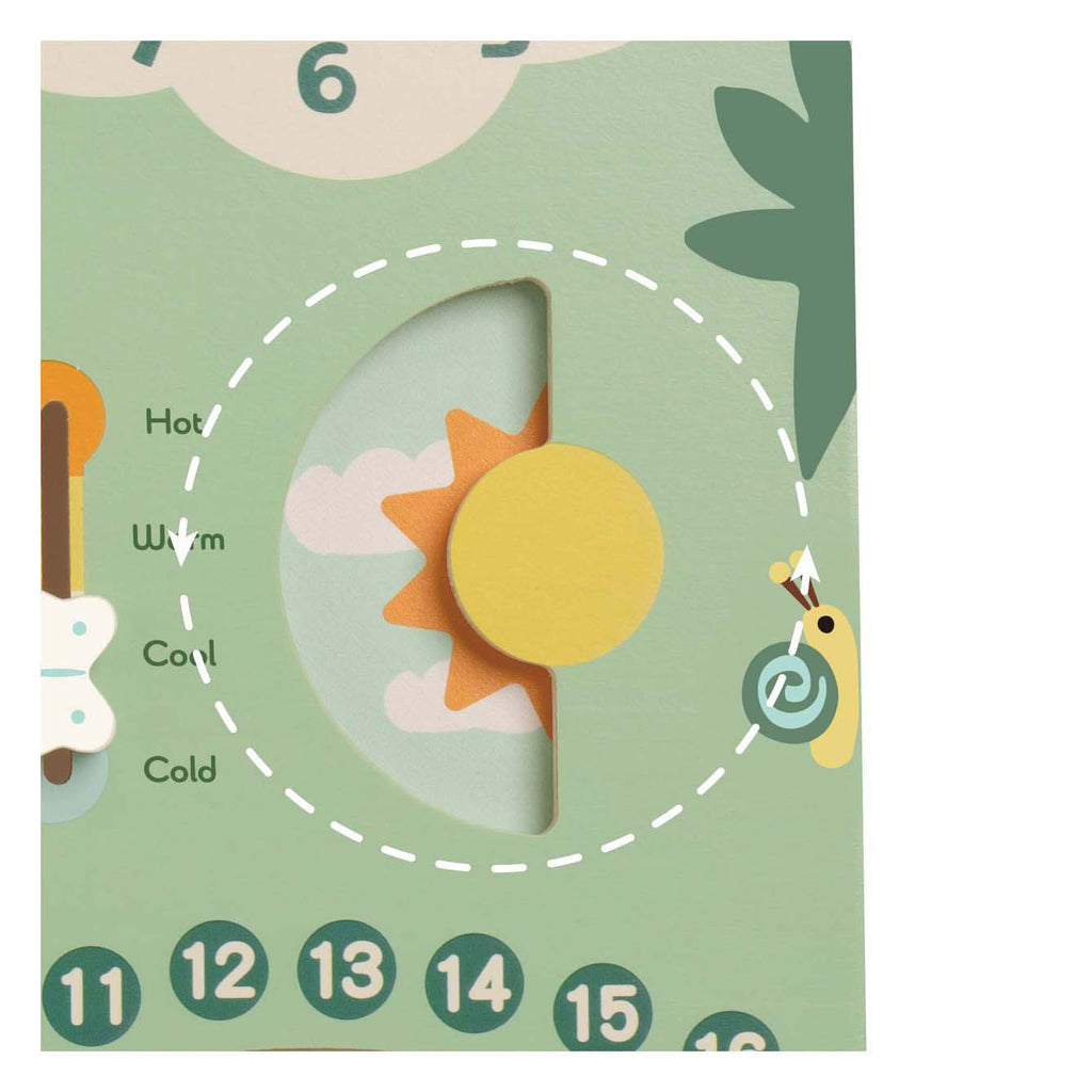 Classic world houten vintage kalender leerklok