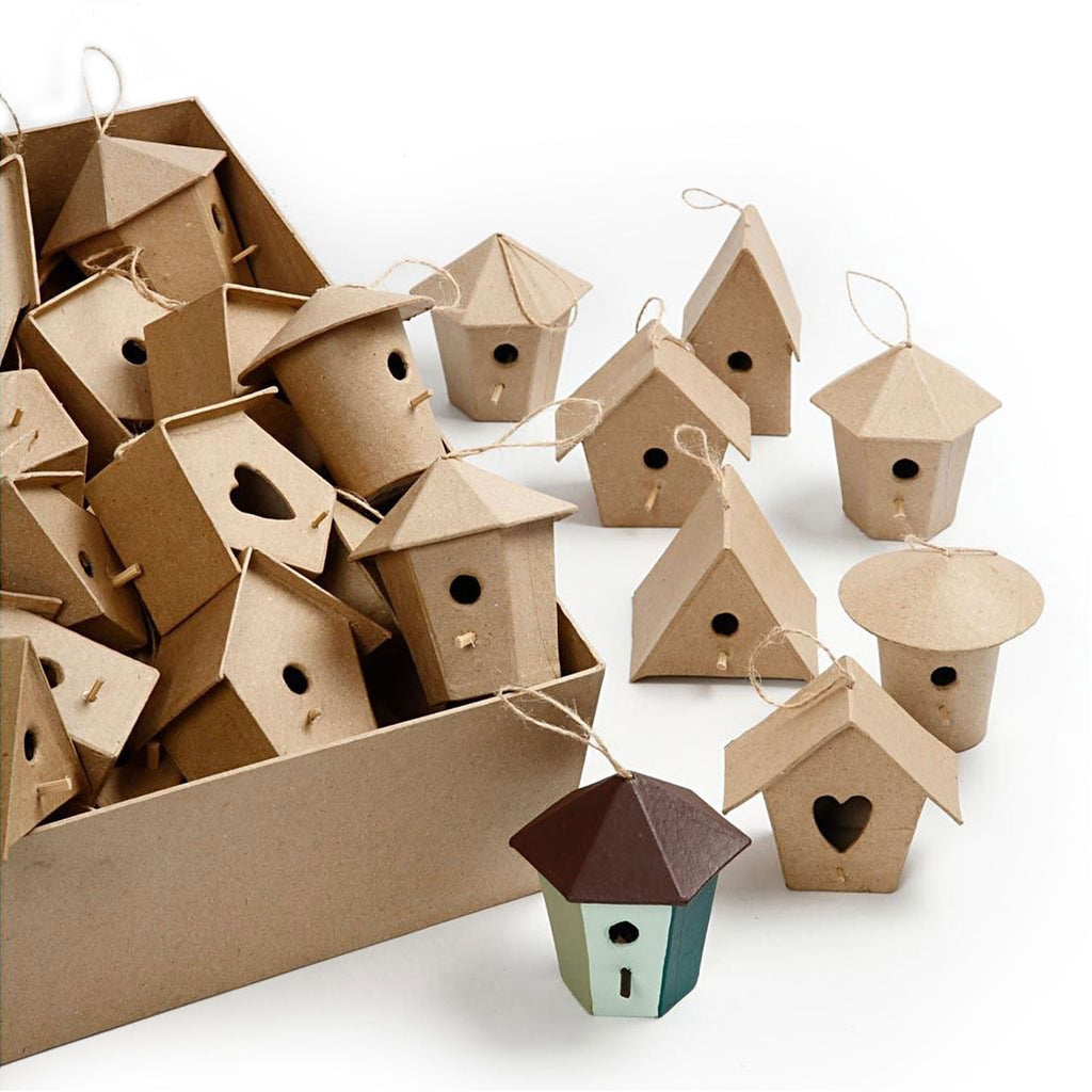 Creativ company vogelhuisjes papier-maché, 60st.