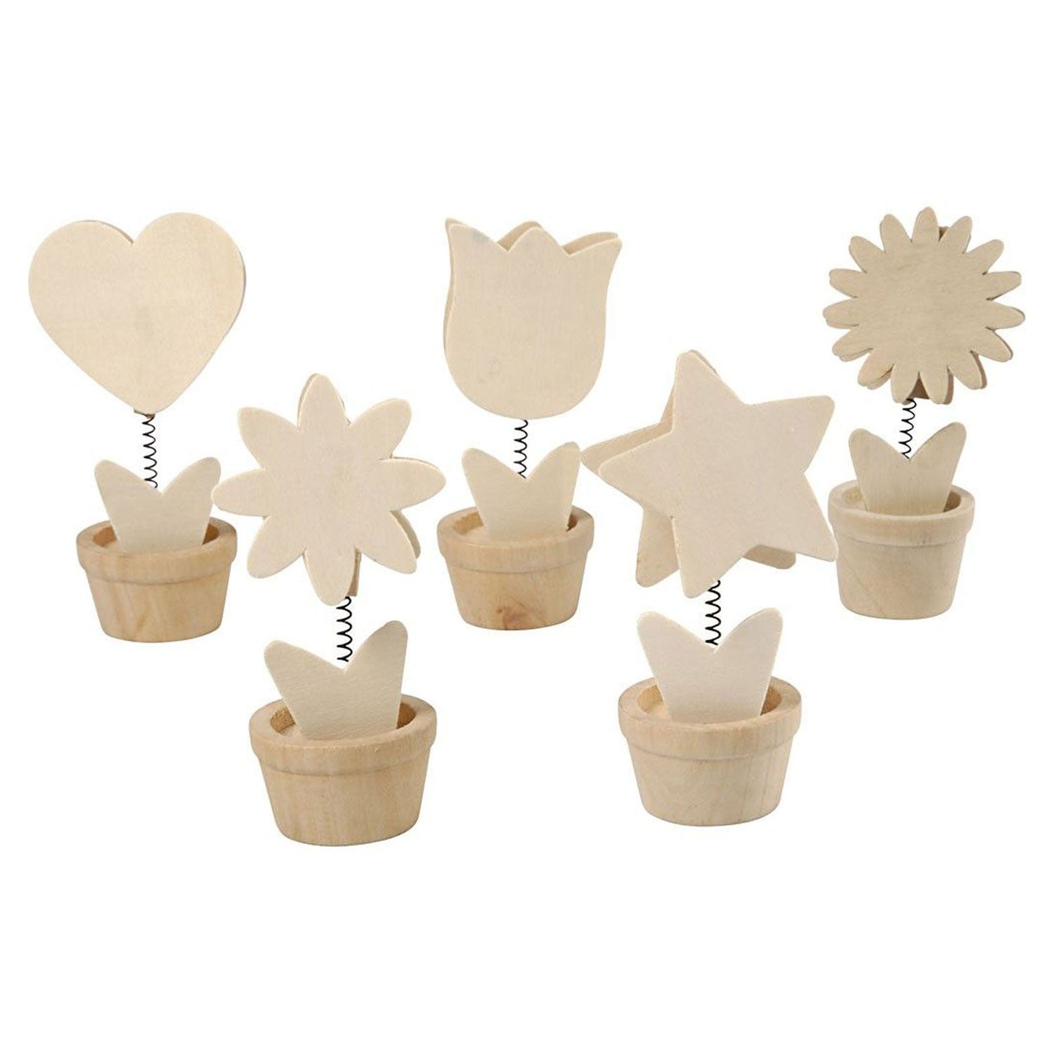 Creativ Company - Creativ Company Versier je houten memoclip bloem 10 stuks