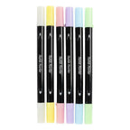 Creativ company dubbelzijdige textielstiften - pastel kleuren, 6st.