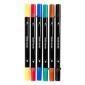 Creativ Company - Creativ Company Dubbelzijdige textielstiften basiskleuren - 6 stuks