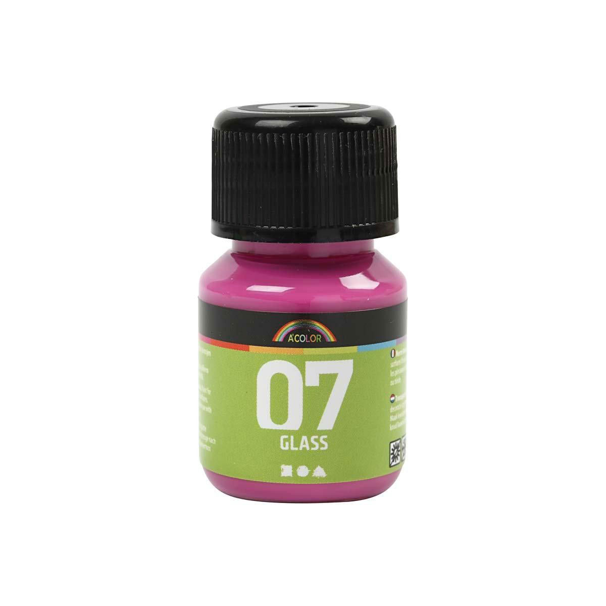 Creativ company permanente glasverf - roze, 30ml