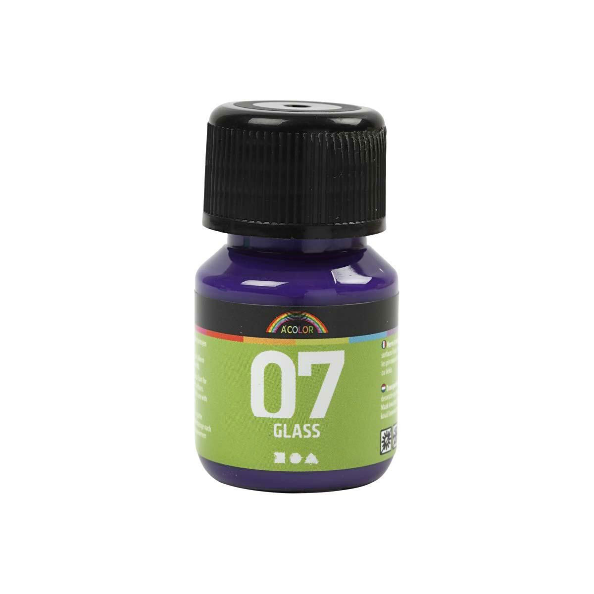 Creativ company permanente glasverf - rood violet, 30ml