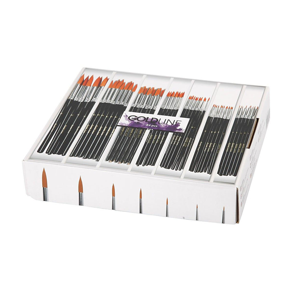 Creativ Company - Creativ Company Ronde penselen - 7 maten 84 stuks