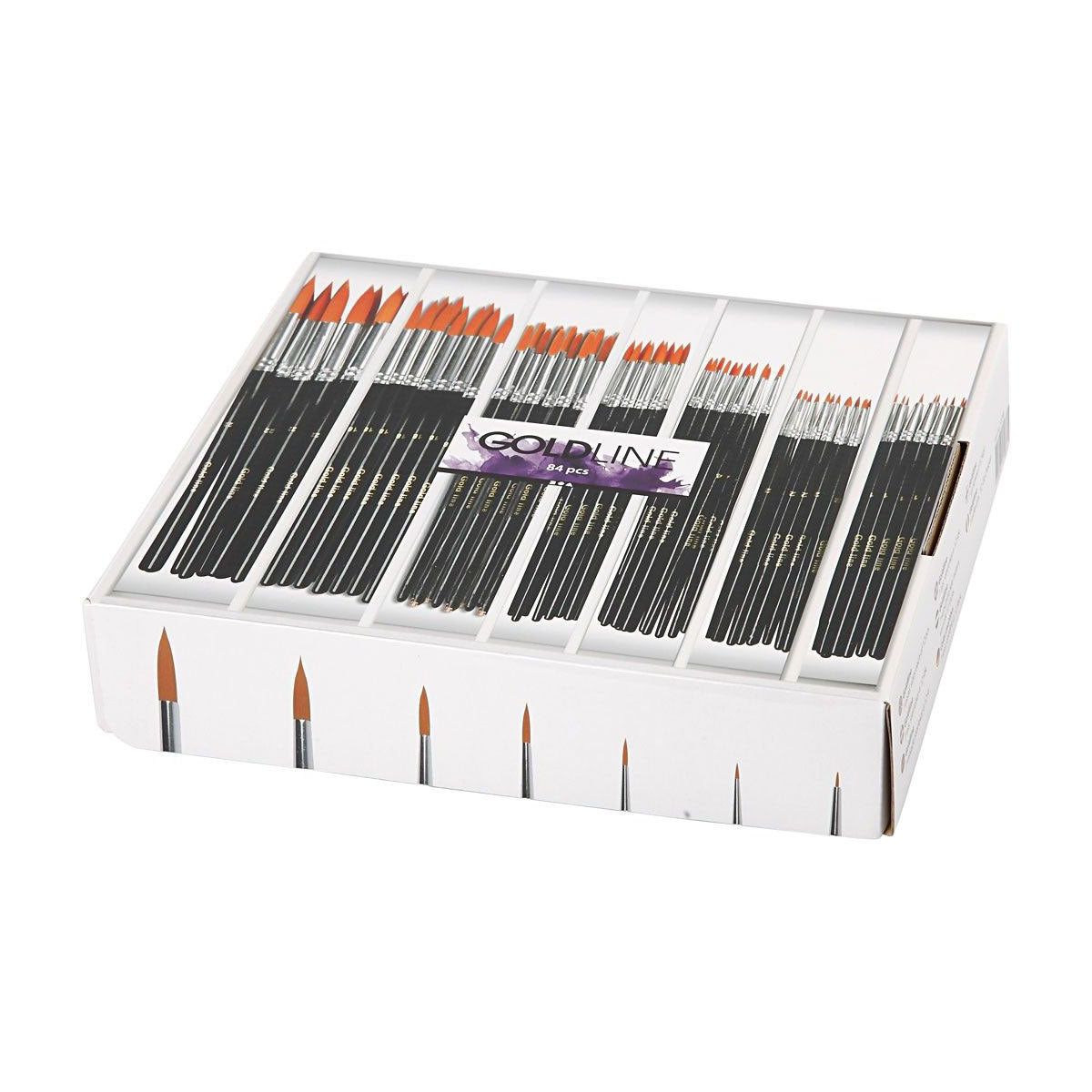 Creativ Company - Creativ Company Ronde penselen - 7 maten 84 stuks