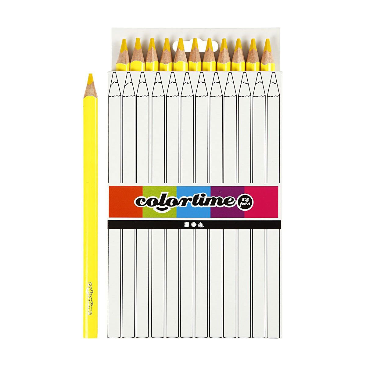 Creativ company driehoekige jumbo kleurpotloden - geel, 12st.