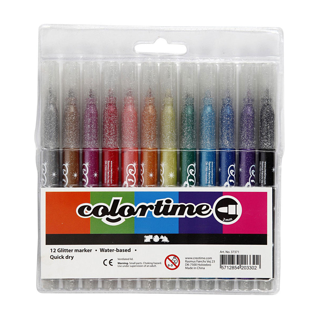 Colortime - Colortime Glitterstiften 12 stuks