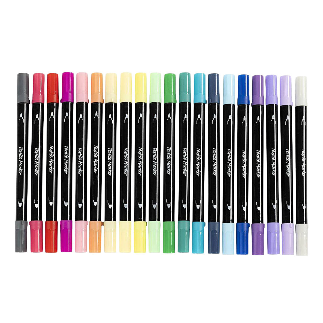 Creativ company dubbelzijdige textielstiften - extra kleuren, 20st.