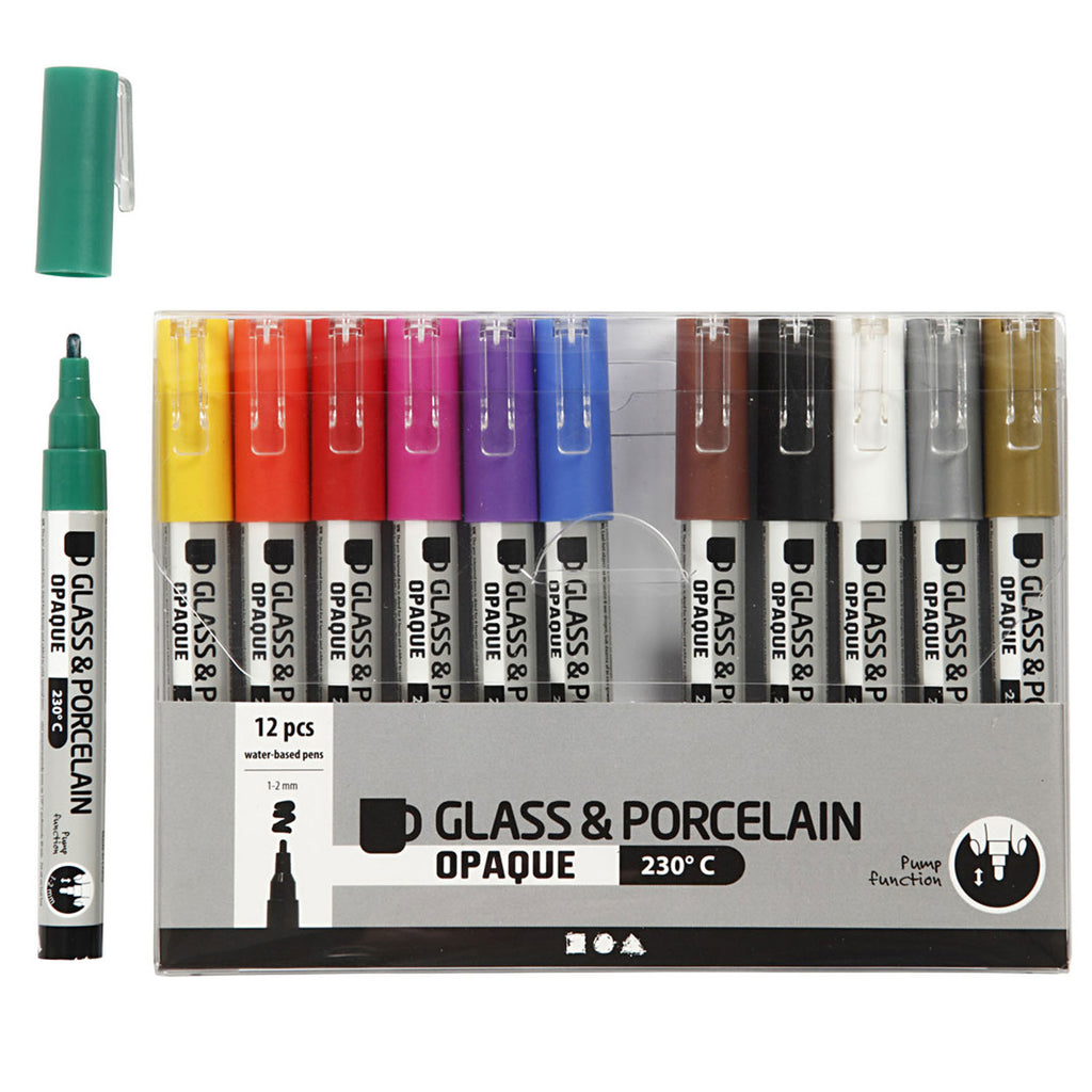 Creativ Company - Creativ Company Glas- & porseleinstiften 12 stuks