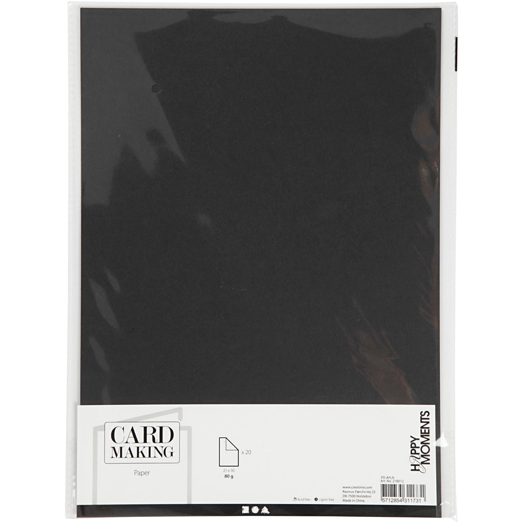 Creativ Company - Creativ Company Papier zwart a4 80gr 20 stuks