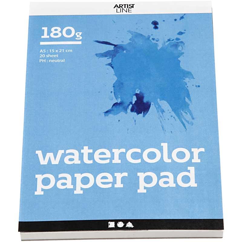 Creativ Company - Creativ Company Aquarelblok wit a5 180gr 20 vellen