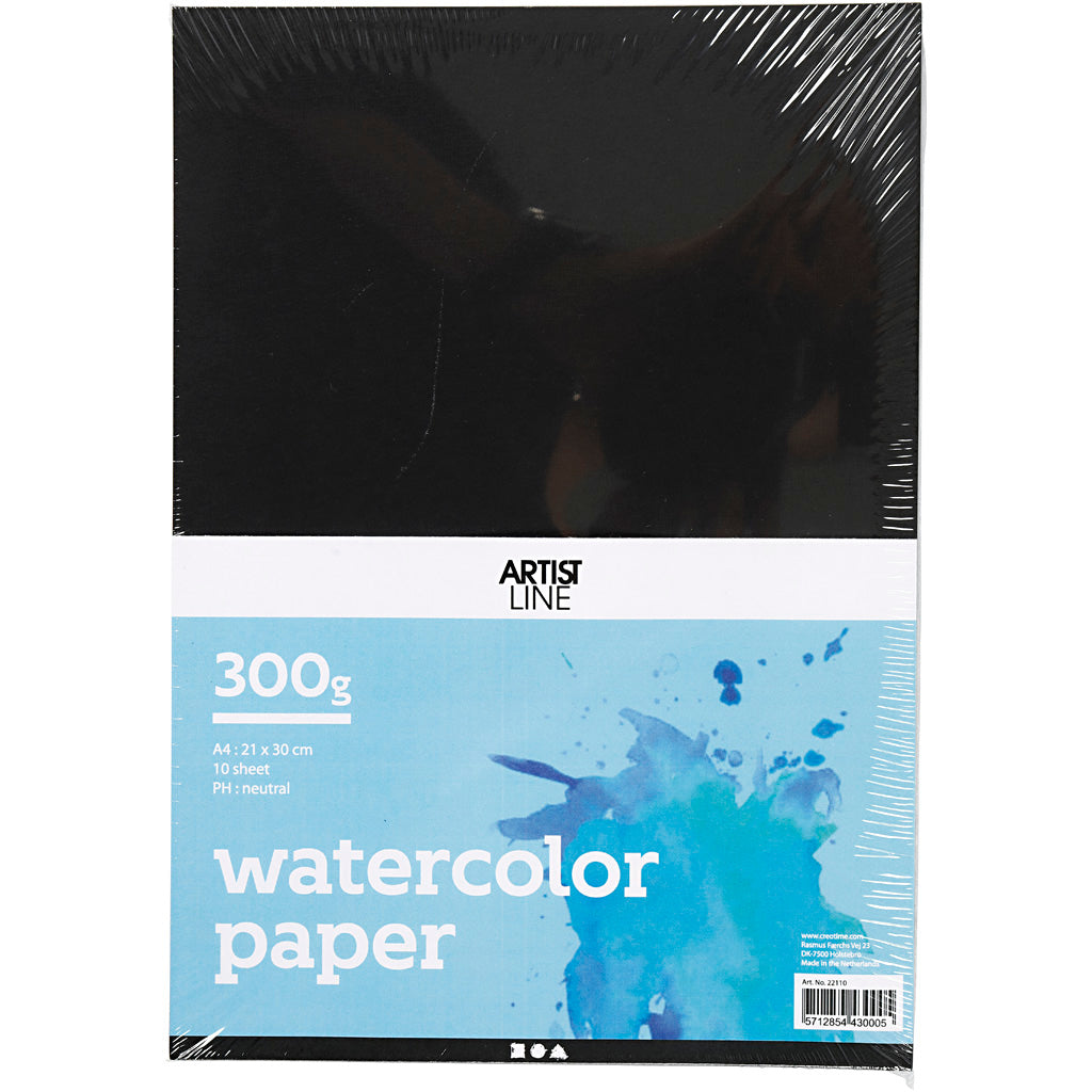 Creativ Company - Creativ Company Aquarelpapier zwart a4 300gr 10 vellen