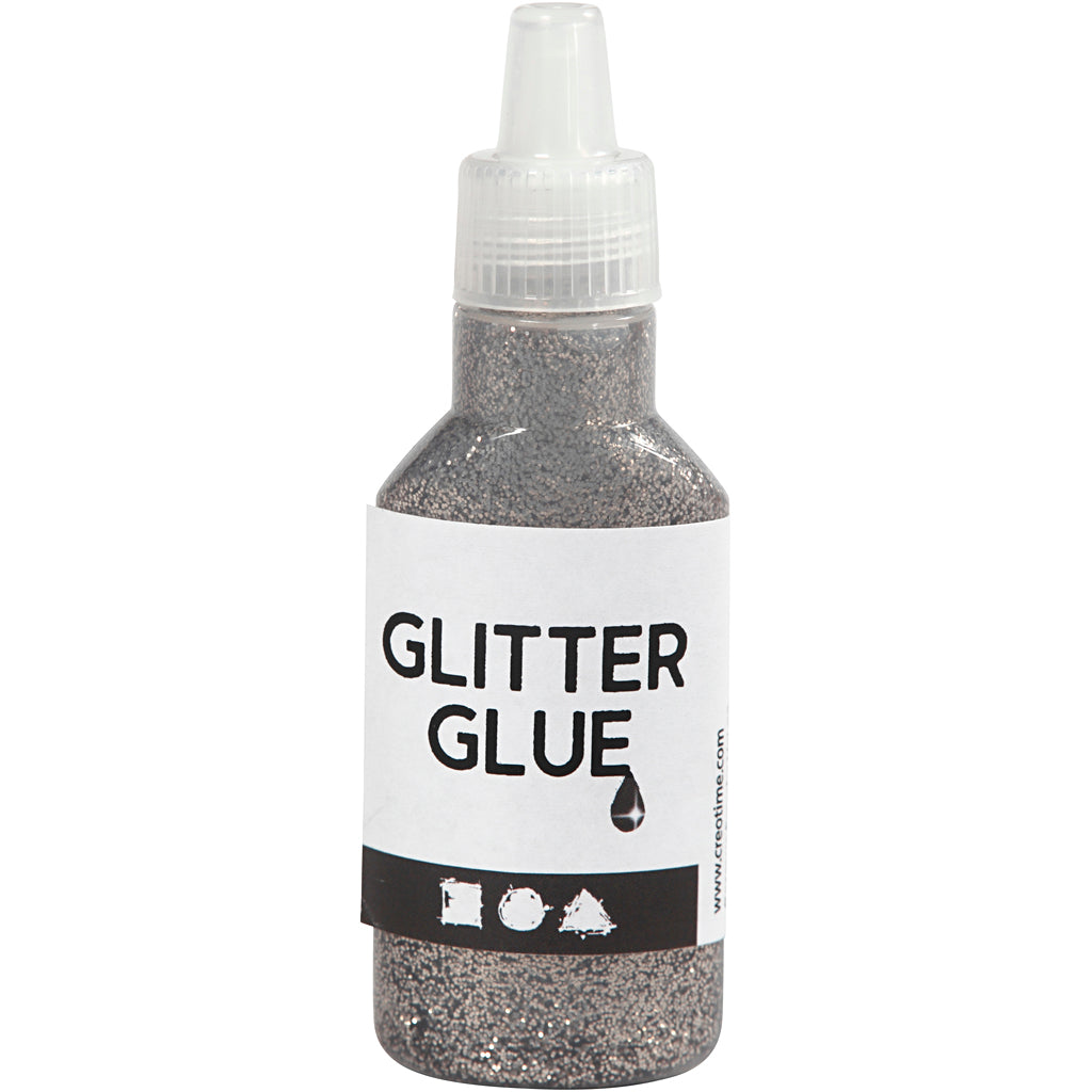 Creativ company glitterlijm zilver, 25ml