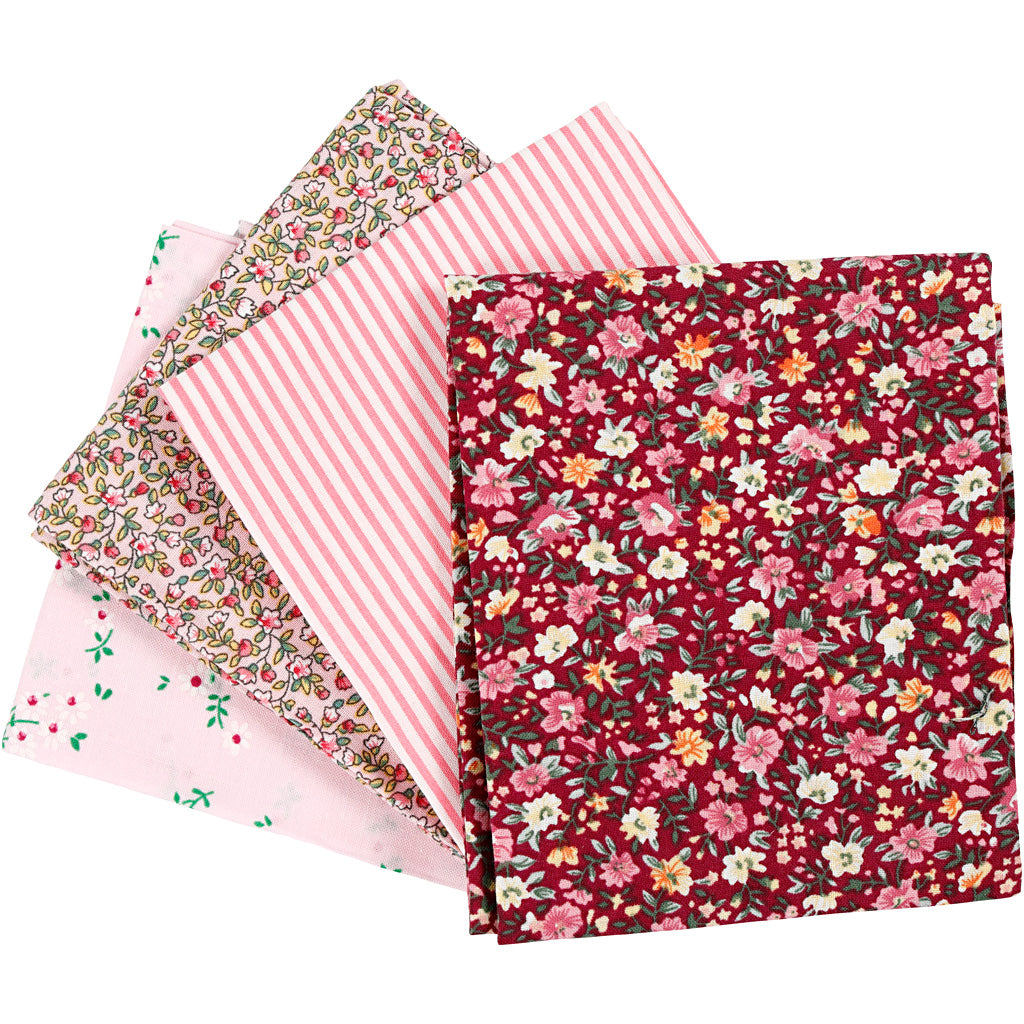Creativ Company - Creativ Company Patchwork stof roze 45x55cm 4 stuks
