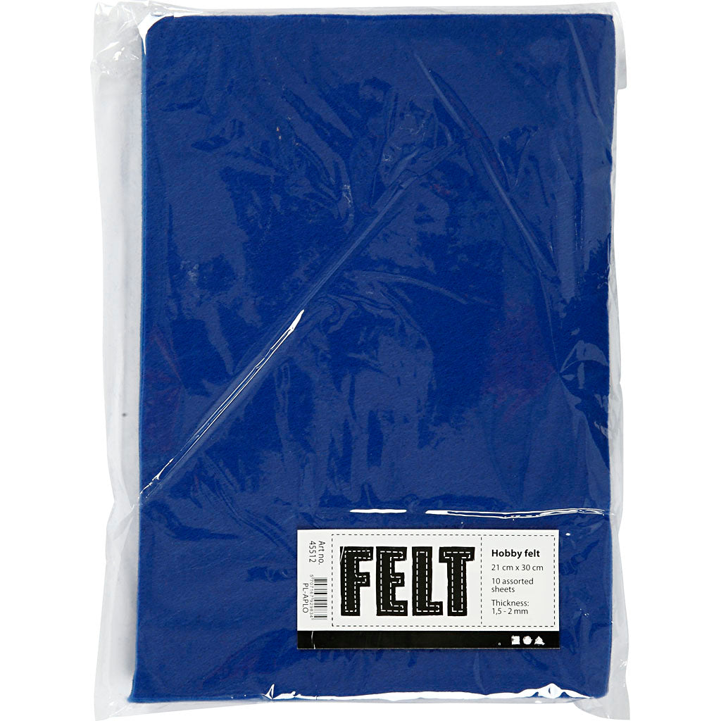 Creativ Company - Creativ Company Hobbyvilt blauw a4 10 vellen