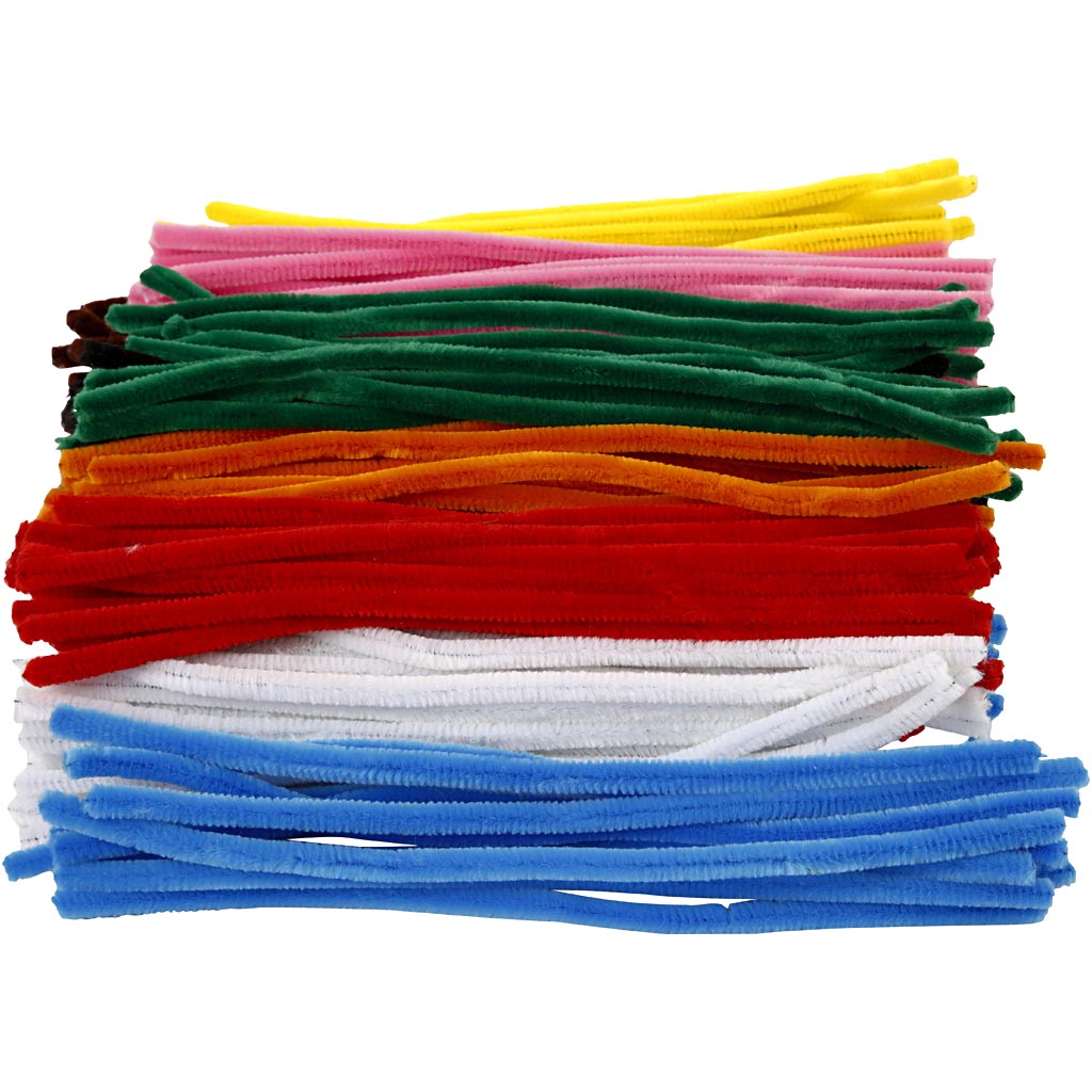 Creativ company creotime chenille draad, dikte 9 mm, kleuren assorti, 200 assorti