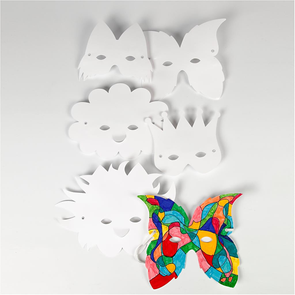 Creativ Company - Creativ Company Https://www.cchobby.nl/fantasiemaskers-inclusief-elastiek-h-15-20-cm-230-gr-wit-5-stuk-1-doos