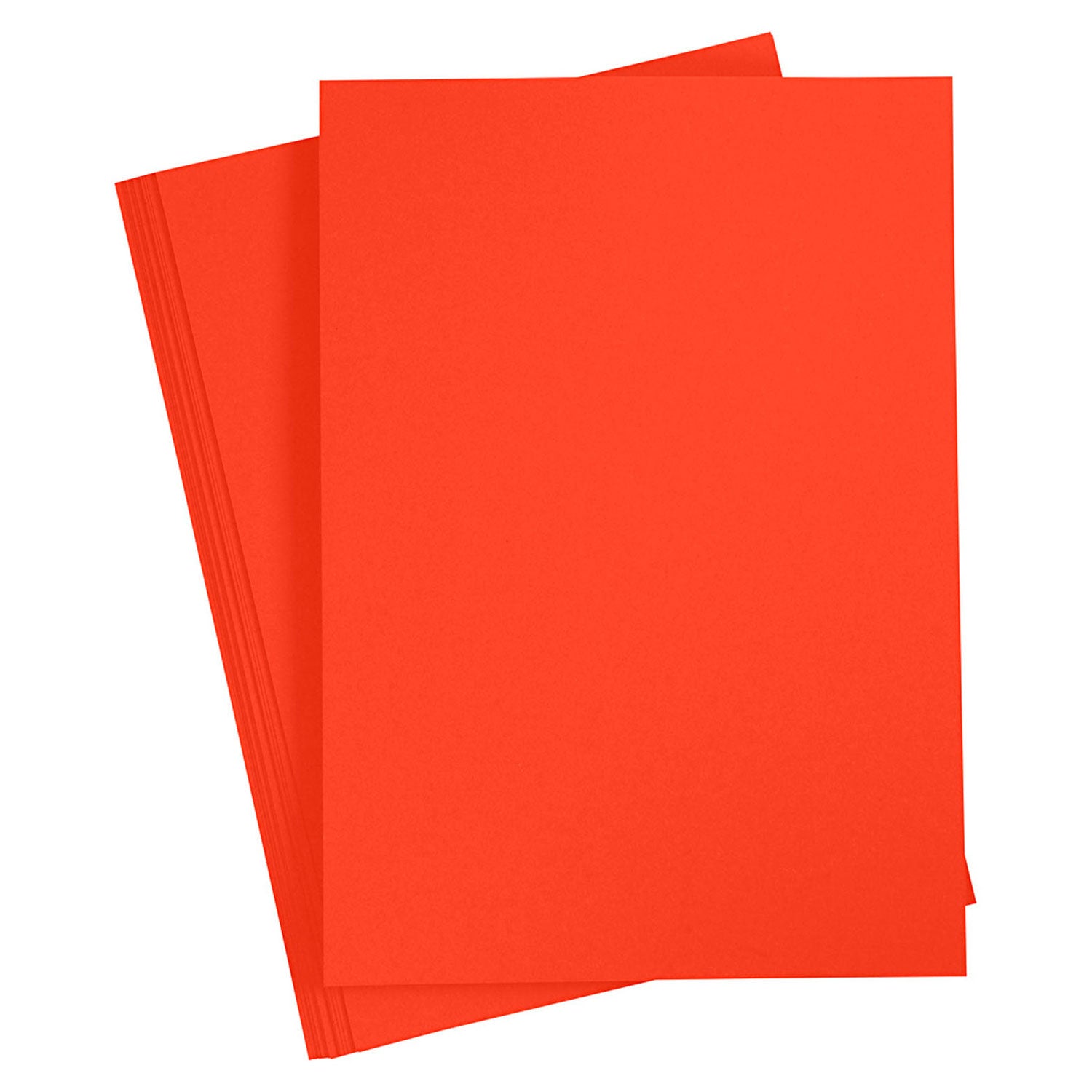 Gekleurd karton, a4, vel 210x297 mm, 180 gr, rood, 20 vel 1 doos